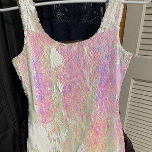 White Dress with sequins. Charlotte Russe Brand.